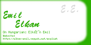 emil elkan business card